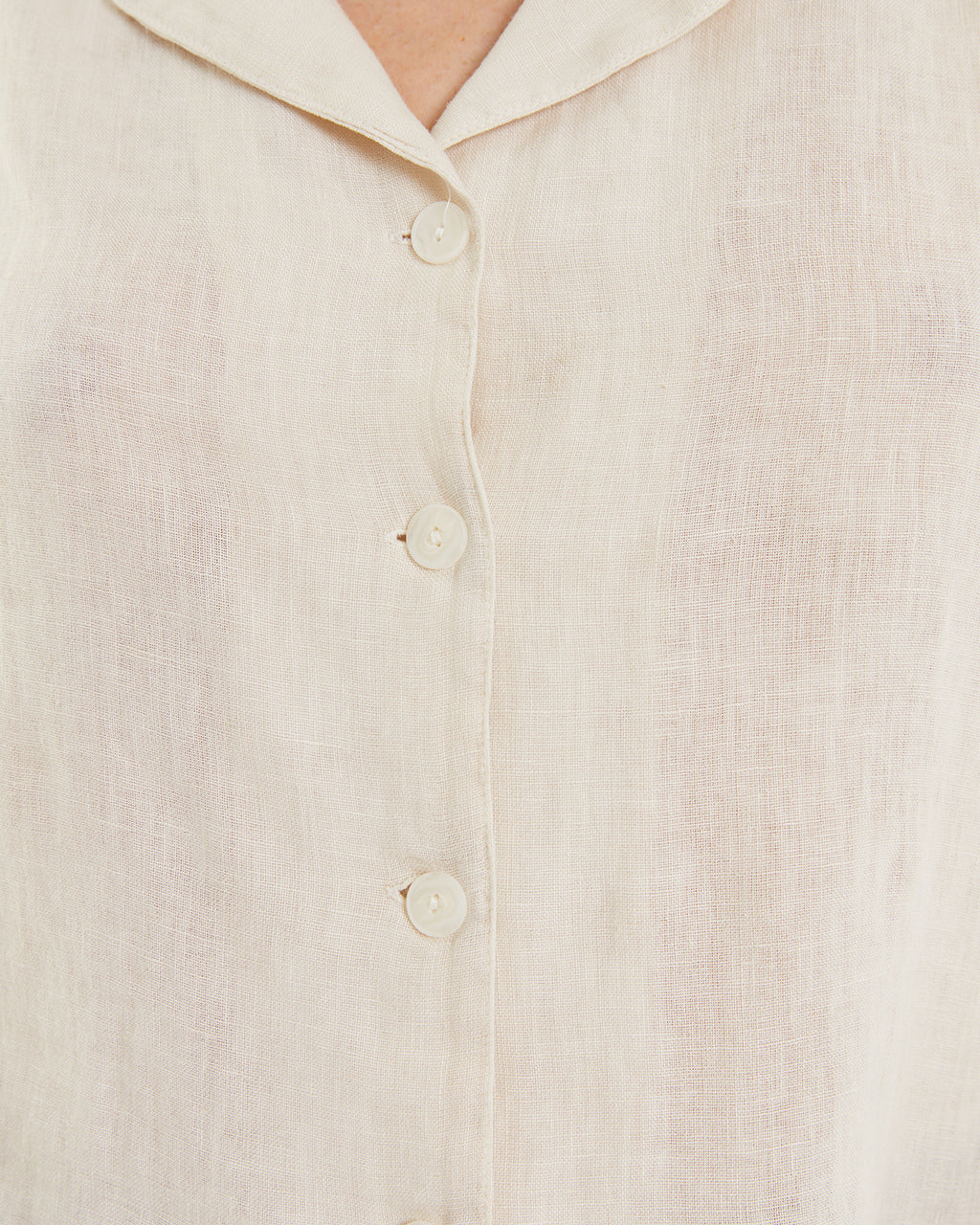 Chaleco de lino recto con cuello solapa