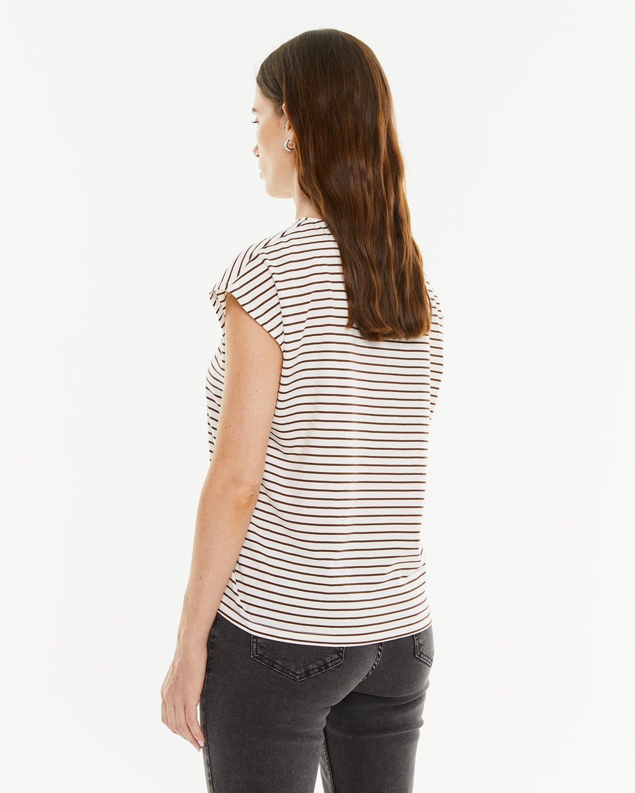 Camiseta rayas marrón